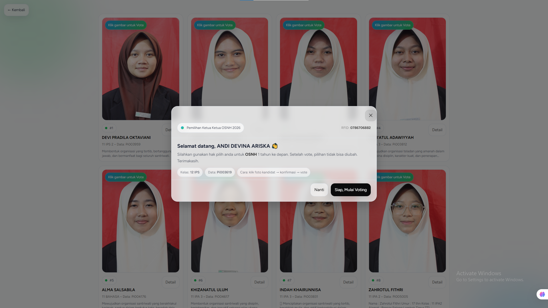 Dasboard voter